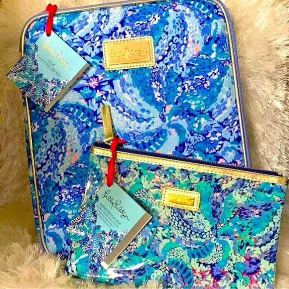 NWT LILLY PULITZER FOLIO LAPTOP SLEEVE W/AGENDA SET AFTER THE WAVE - Picture 1 of 11